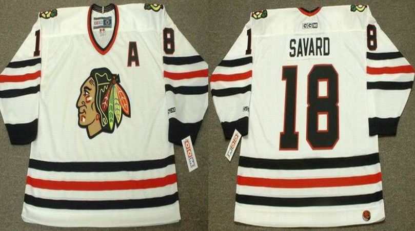 2019 Men Chicago Blackhawks 18 Savard white CCM NHL jerseys